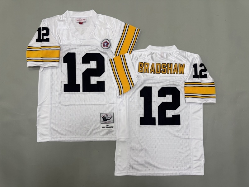 Men 2025 Pittsburgh Steelers #12 Bradshaw white Throwback Limited NFL Jersey style 001->pittsburgh steelers->NFL Jersey